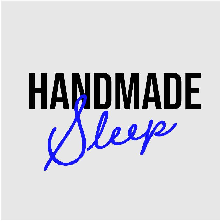 Handmade Sleep typography in black and blue